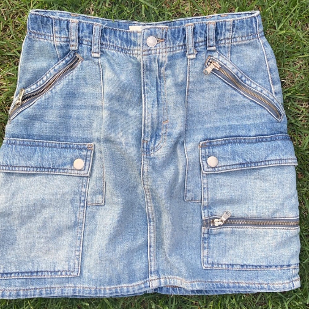 Free people Cargo denim skirt